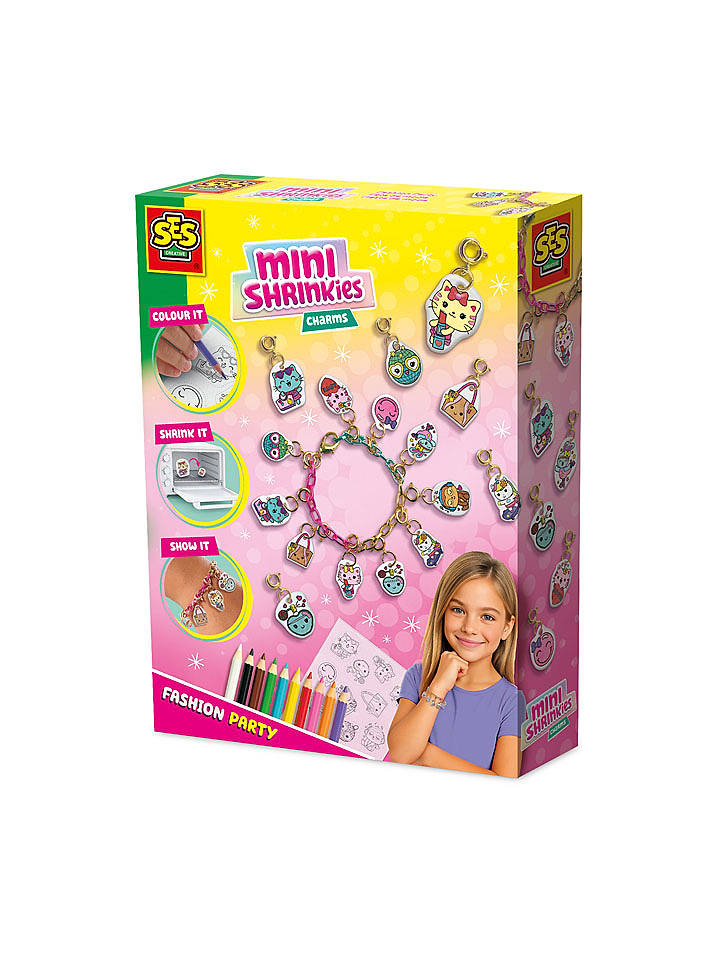 SES Bastelset "Mini Shrinkies - Charms Fashion Party" - ab 5 Jahren - onesize