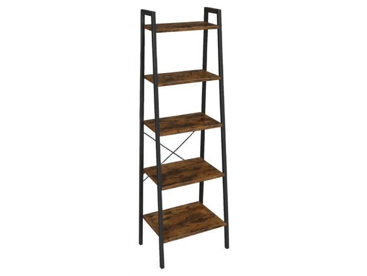 Étagère marron foncé pour le salon bibliothèque rustique étroite begryf 56x34x172