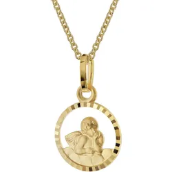 trendor 28748 Kinder-Anhänger Amor Gold 333/8K + vergoldete Silberkette, 38 cm