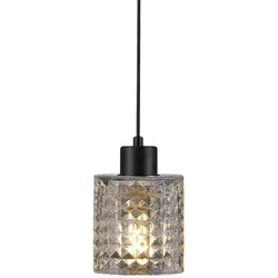 Nordlux Pendelleuchte HOLLYWOOD, E27, IP20, mit Textilkabel, klar / schwarz NORD-46483000