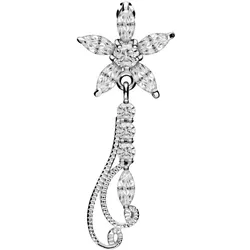 Titan Bananabell mit 925er Silber-Design KRISTALLBLUME + ANHÄNGER