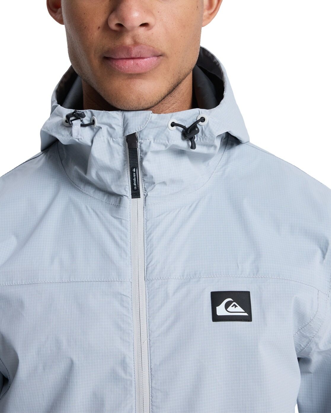 Regenjacke QUIKSILVER "Overcast 3K Tape", Herren, Gr. XXL, grau (micro chip), Obermaterial: 100% Nylon., Jacken Regenjacke micro chip XXL