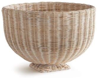 Porch & Petal Charleston Rattan Footed Bowl
