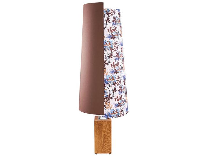 Herzblut Stehleuchte JoJo, Braun, Silberfarben, Asteiche, massiv, Blume, 120 cm, Fußschalter, Lampen & Leuchten, Innenbeleuchtung, Stehlampen, Stehlampen