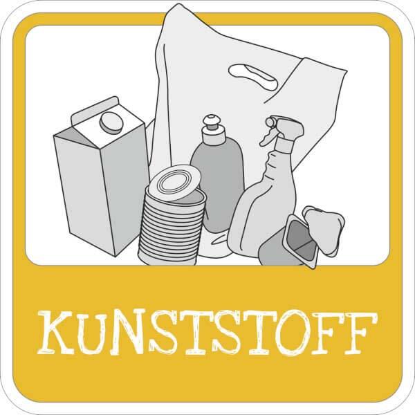 SafetyMarking® Hinweisschild Mülltrennung "Kunststoff" 10 x 10 cm 21.1653