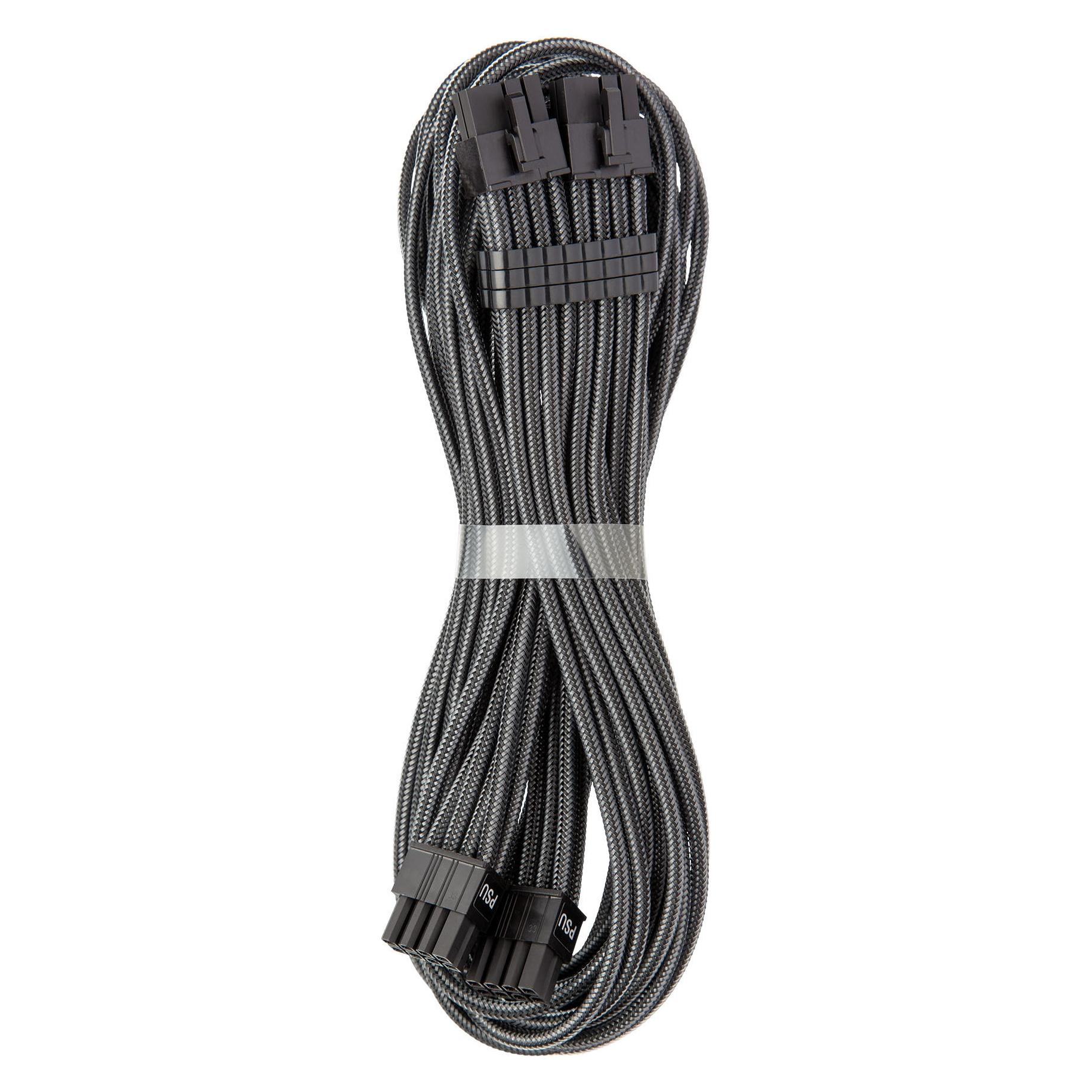 CableMod C-Series Pro ModMesh Bridged Anschlusskabel - 8+8-Pin PCIe, carbon, 60cm (60 cm, PCIe) (CM-PCSR-B88P-N60KC-3PK-R)