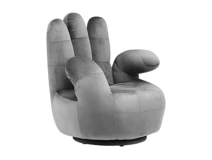 Vente-unique Fingersessel drehbar - Samt - Anthrazit - Catchy Samtige Weichheit Drehfunktion für mehr Flexibilität Originelles Design