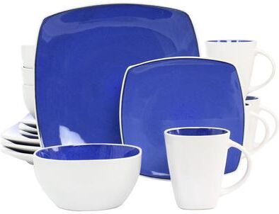 Gibson Elite Soho Lounge 16 Piece Stoneware Dinnerware Set in Cobalt