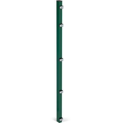 Zaunpfosten ALBERTS "60x40 mm für Doppelstabmattenzaun", grün, B:6cm H:147,5cm T:4cm, Stahl, Zaunpfosten, 147,5 cm, zur Befestigung mit Einschlag-Bodenhülse oder Pfostenträger