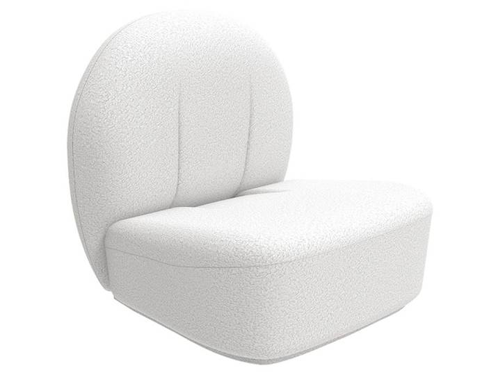 Fauteuil blanc en tissu bouclé - Sabine Blanc
