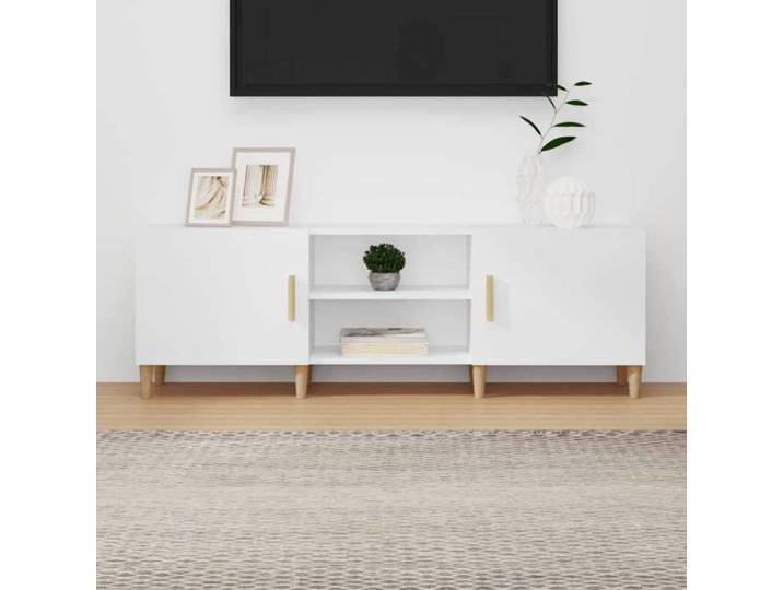 SALE 2026  Armoire TV moderne Blanc - Meuble TV Blanc 150x30x50cm - bois d'ingénierie PRO865479444