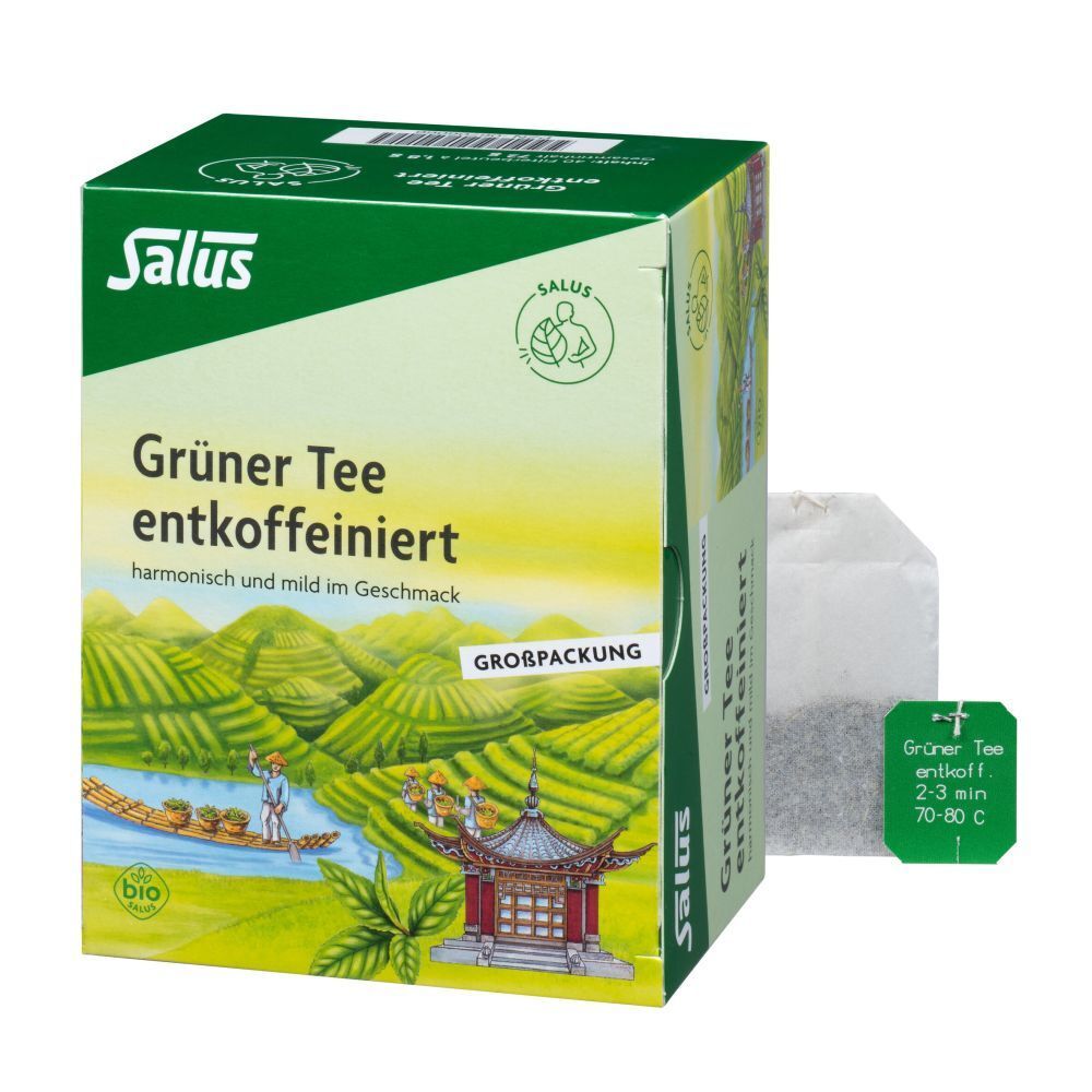 Gruener TEE Entkoffe Salus Bio 40 St Filterbeutel