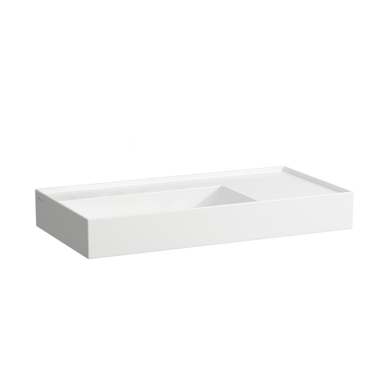 LAUFEN Aufsatz-Waschtisch Kartell 460x900x150, ohne Hl. , ohne Üb. geschliffen Ablage rechts, graph H8183387581121