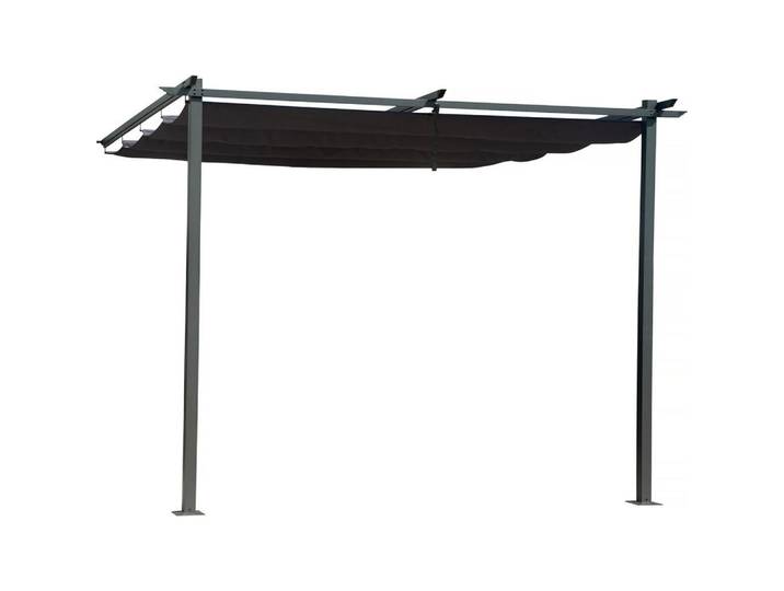 Habitat Garten Pergola - Markise Grau, Metall, 290x220x295 cm, Sonnenschutz, Pavillons