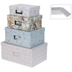 Home&Styling, Aufbewahrungsbox, Geschenk- und Aufbewahrungsboxen, 4 Stück in verschiedenen Grössen und Mustern (22 cm, 4x)