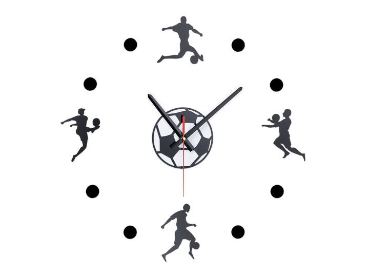 DIY Wanduhr Fussball Weiss-Schwarz
