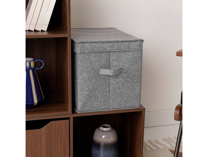 Boîte de rangement pliable grise grand format - Blancheporte