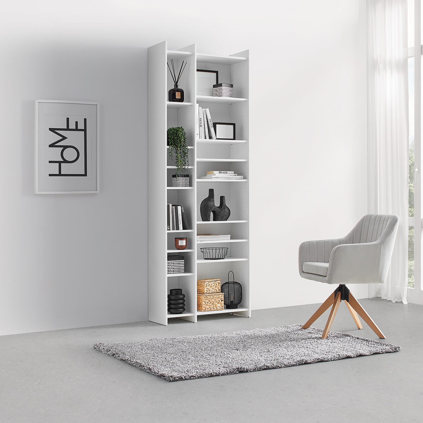home24 Open kast Kayteni wit B: 80 cm, H: 226 cm