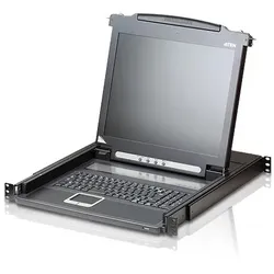 ATEN CL1000M US Single Rail 17"-LCD-Konsole, 19" 1HE, US-Layout (PS/2-USB, VGA)