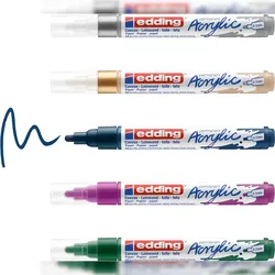 Acrylmarker edding 5100 medium 5er-Set sortiert festlich Packung mit 8 Stück