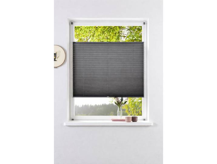 Plissee OTTO HOME DAHRA UNI - in Crush-Optik, ohne Bohren, Lichtschutz , grau, B:60cm H:130cm, Obermaterial: 100% Polyester, Plissees, Plissee, Fixmaß, Klemmträger in Unifarben passend zum Plissee -NEUHEIT
