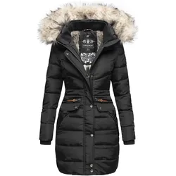 NAVAHOO Damen Stylischer Steppmantel Winter Parka mit edlem Fellimitat Paula