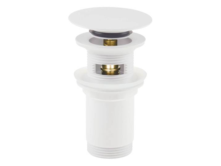 Bonde lavabo clic clac avec manchon métallique, universelle, Bianco mat