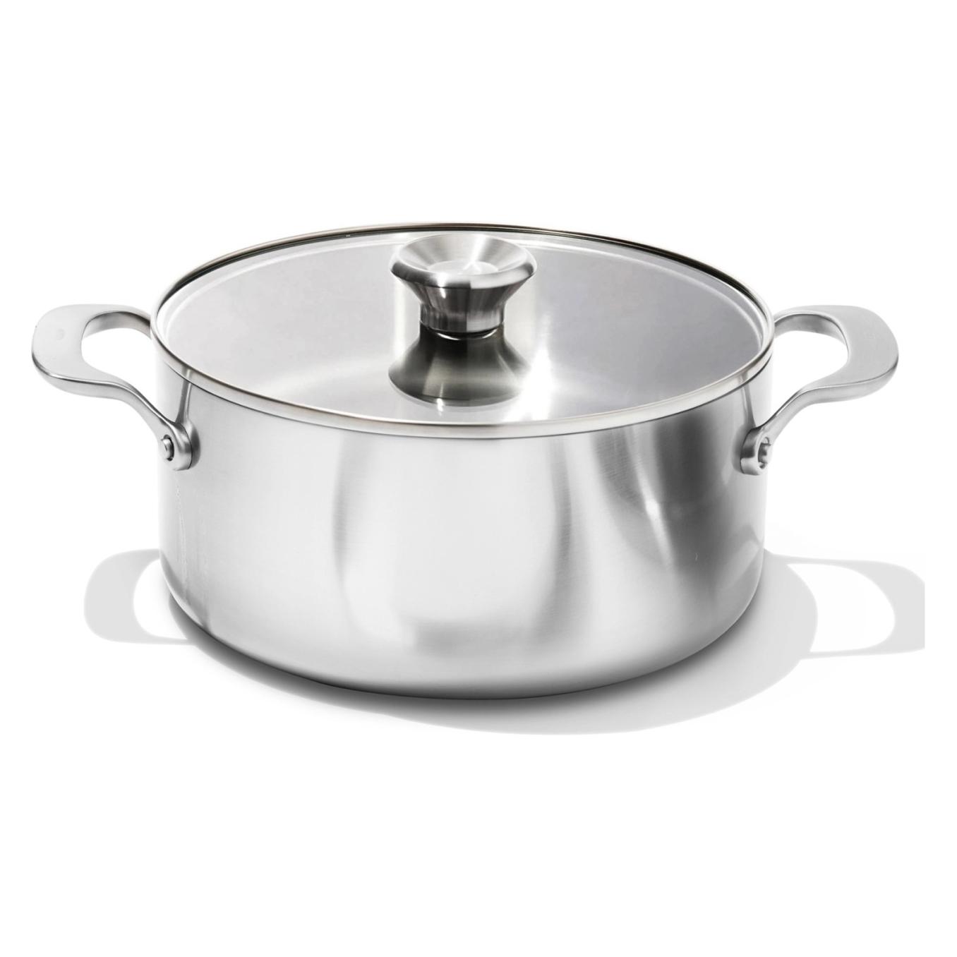 OXO Edelstahl Mira Serie, Kasserolle mit Deckel, 2 (Kochtopf, Edelstahl, 24 x 33 cm) (CC005885-002)
