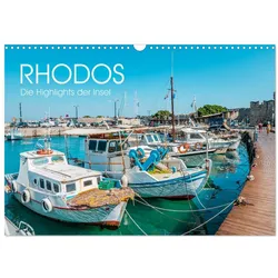 Calvendo, Kalender, Rhodos - Die Highlights der Insel (Wandkalender 2026 DIN A3 quer), Monatskalender (A3)