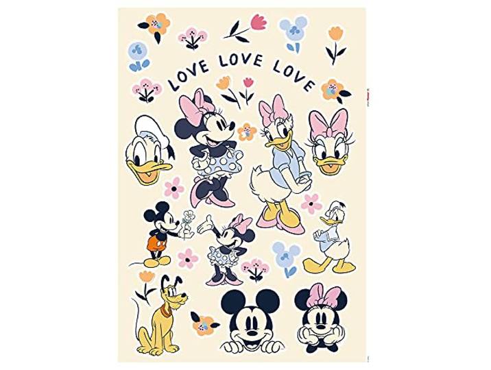Disney Wandtattoo von Komar - Love Love Love - 50 x 70 cm (Breite x Höhe) - 40 Teile - Micky Maus, Deco-Sticker, Wandaufkleber, Wandsticker, Wanddeko, Kinderzimmer - 14100h
