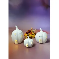 Kürbishaus Barbello 9cm LED cremeweiß