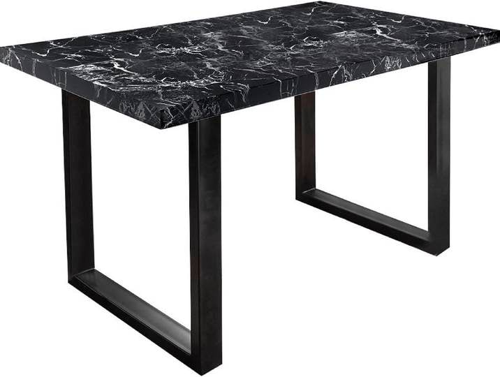 Esstisch PAROLI Manger , schwarz (marmor schwarz, schwarz, marmor schwarz), H:75cm, Tische, Esstisch, in 3 Breiten und 2 Farbausführungen
