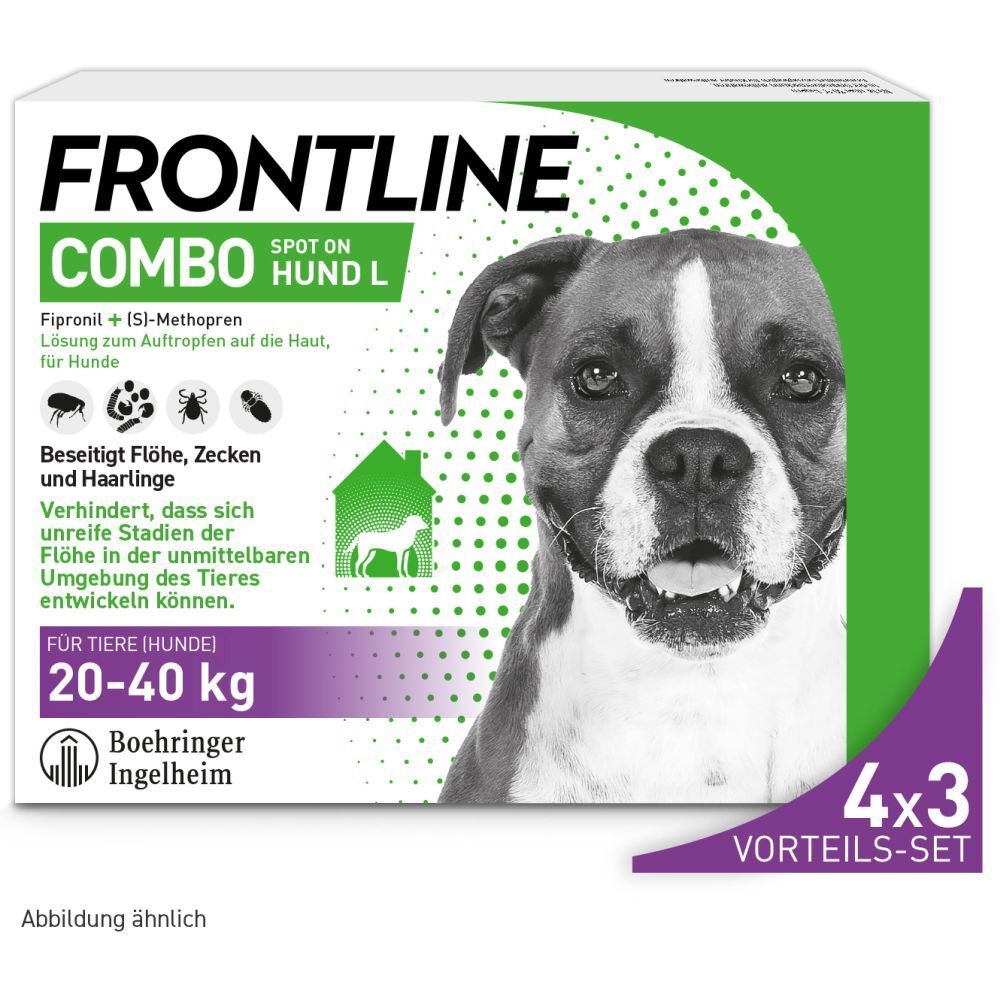 Frontline Combo Spot on gegen Flöhe und Zecken Hund L 20-40kg 4x3 St Lösung