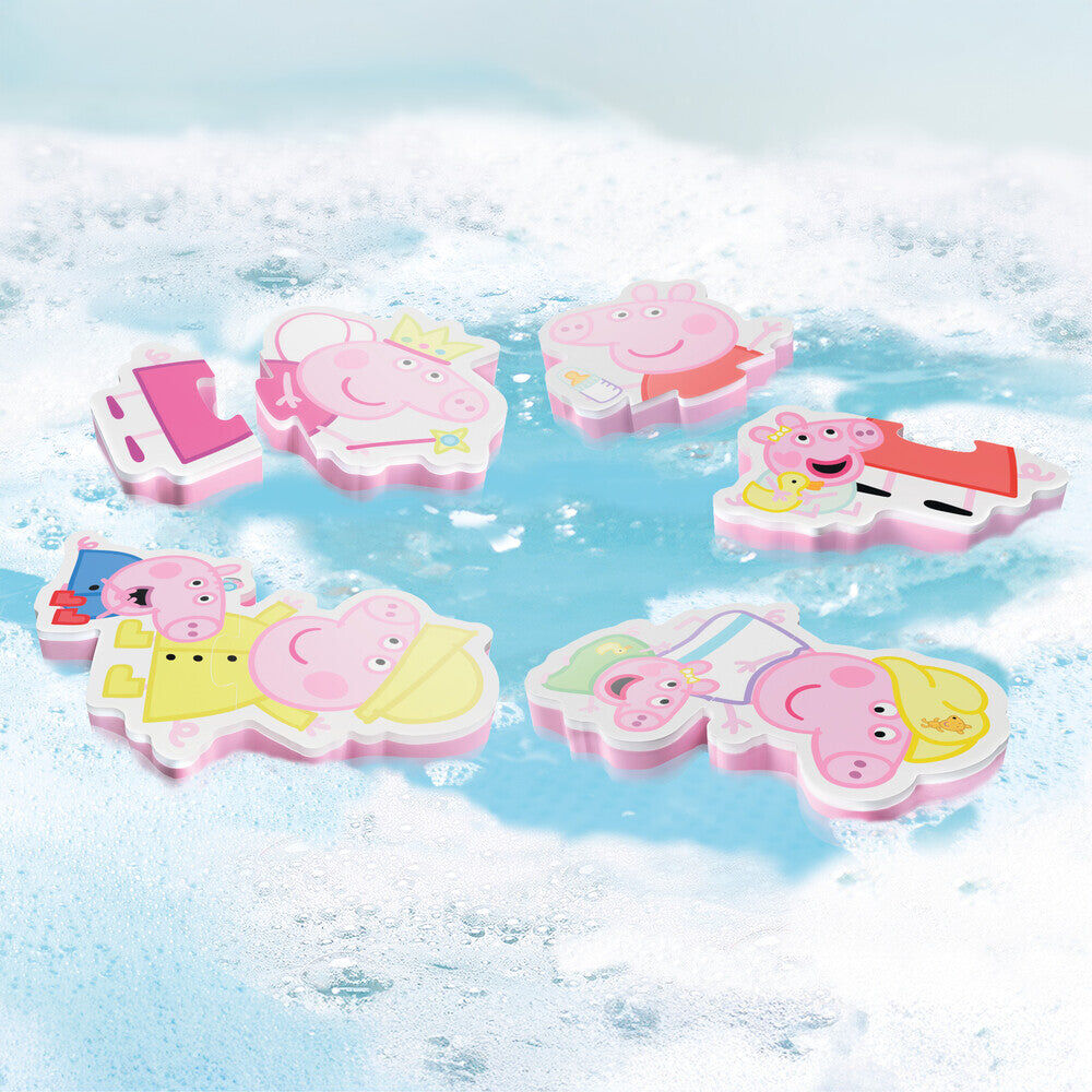 TOMY Toomies Peppa Pig Bath Puzzle - 8 Large Soft Foam Pieces for Babies