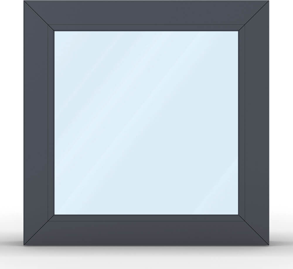 Fenêtre PVC, WinDowSys 70 AD, Anthracite RAL 7016, 510 x 510 mm, vitrage fixe 1 vantail, configurez selon vos besoins