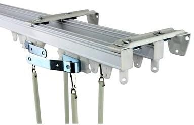 InStyleDesign Commercial Wall/Ceiling Double Track/Room Divider-White