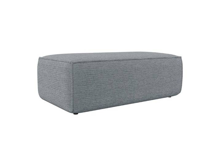 Pouf en tissu texturé gris AMELIA