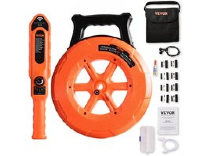 VEVOR Leitungsverstopfungsdetektor Rohrverstopfungsdetektor Rohrreinigunger ABS Gehäuse Rohrinspektion Ordungsgerät 30m Kabel Erkennungsentfernung für Nichtmetallische Rohre 0–40cm Metallrohre 0–15cm