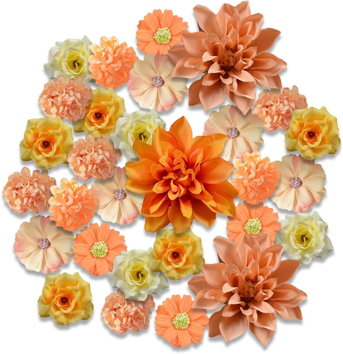 Set van 40 gele kunstbloemen voor decoratie
