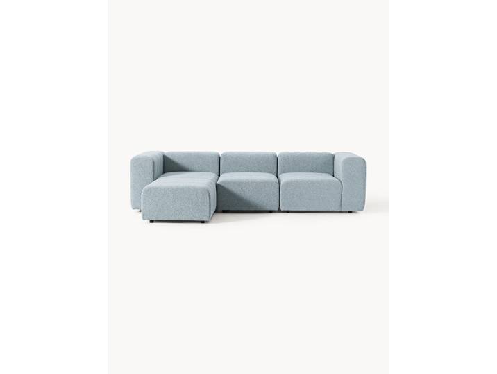 Canapé modulable 4 places en bouclette avec pouf Lena