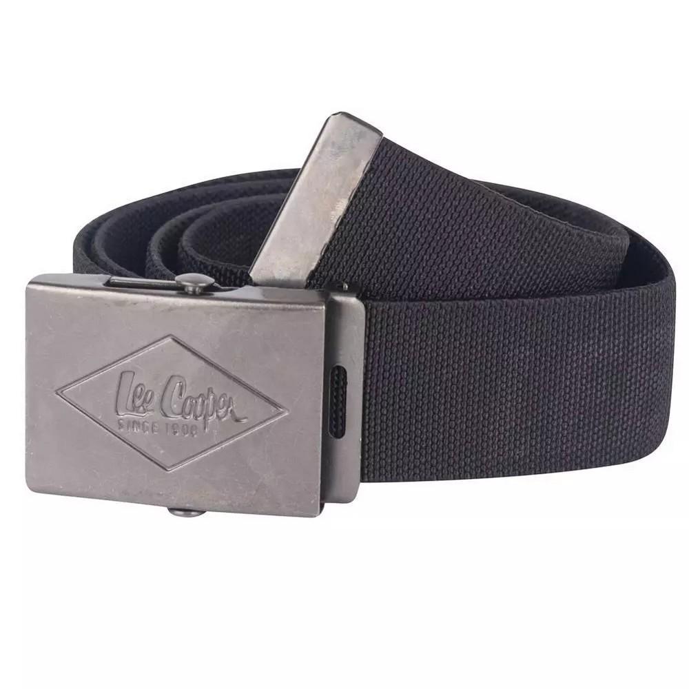 Lee Cooper Slijtvaste riem van geweven band (Zwart)