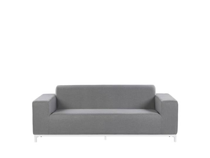 GARTENSOFA 3-Sitzer grau/weisses Gestell Rovigo
