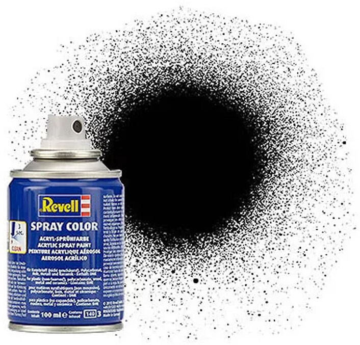 Aérosol Acrylique Spray Couleur Satin "Noir" 100ml - Revell