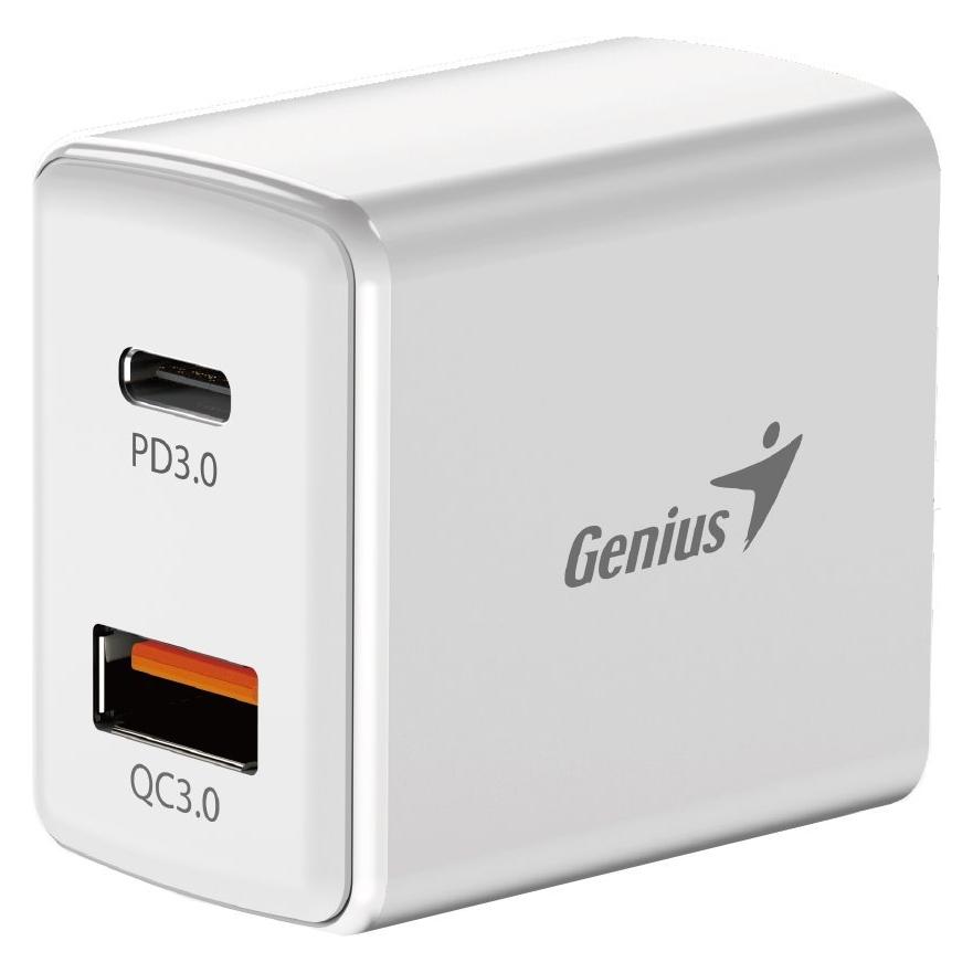 Genius PD-20ACP weiss / Ladeadapter + Kabel USB-C (M) - USB-C (M) 1m / 20W / USB-A / USB-C (20 W, 2 Ports) (32590009400)