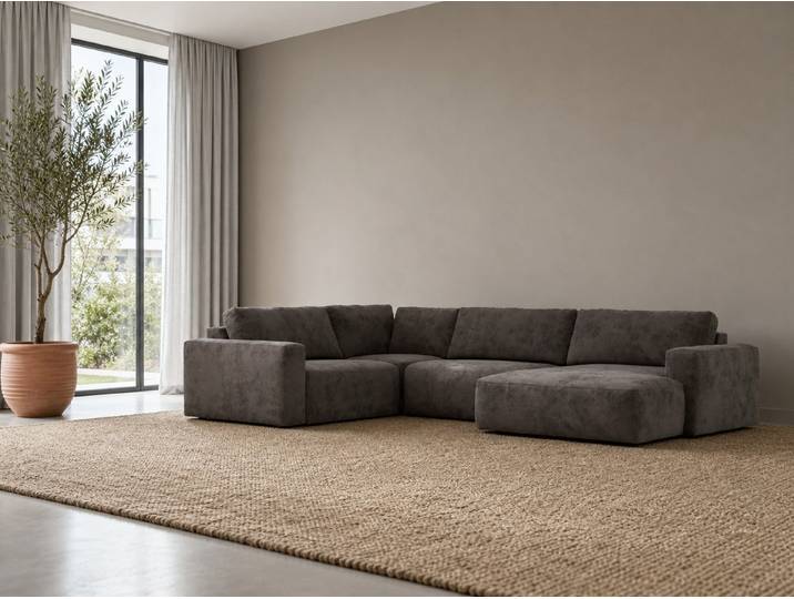foamnova Wohnlandschaft Durham, 5 Sitzplätze, extra tiefe Sitzflächen, ausladend & komfortbetont