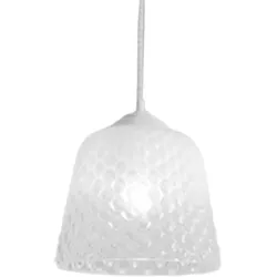 Gea Luce Diffusor aus weißem Glas für Pendelleuchten - transparente, schattierte Oberfläche, dekoratives Design, E27-Fassung (großes Glas), D.25X21,5