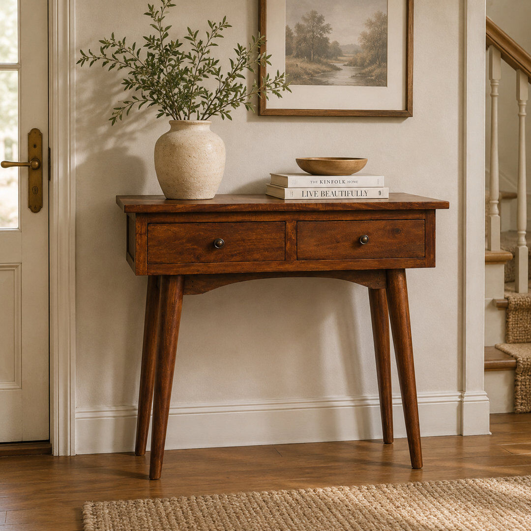 Union Rustic Berteau 70cm Solid Wood Console Table Chestnut 30.7" H x 27.6" W x 11.8" D