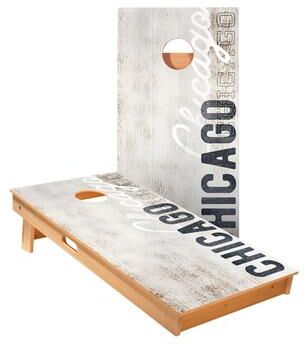 Skip's Garage Chicago Vintage Gameday Cornhole Boards