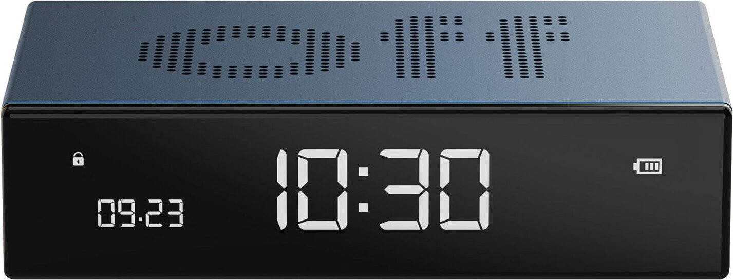 Lexon Flip Premium digitale wekker met LCD-display, blauw