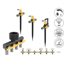 DELOCK Sprinklerstecker T-Form Set mit 90/180/360° Düsen